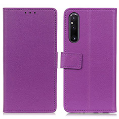 Coque Portefeuille Livre Cuir Etui Clapet M08L pour Sony Xperia 1 V Violet