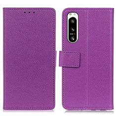 Coque Portefeuille Livre Cuir Etui Clapet M08L pour Sony Xperia 5 IV Violet