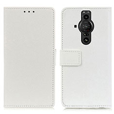 Coque Portefeuille Livre Cuir Etui Clapet M08L pour Sony Xperia PRO-I Blanc