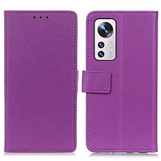 Coque Portefeuille Livre Cuir Etui Clapet M08L pour Xiaomi Mi 12 Pro 5G Violet