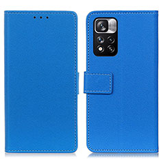 Coque Portefeuille Livre Cuir Etui Clapet M08L pour Xiaomi Redmi Note 11 Pro+ Plus 5G Bleu