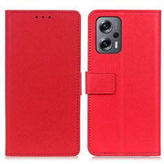 Coque Portefeuille Livre Cuir Etui Clapet M08L pour Xiaomi Redmi Note 11T Pro 5G Rouge