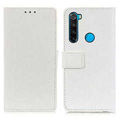 Coque Portefeuille Livre Cuir Etui Clapet M08L pour Xiaomi Redmi Note 8 (2021) Blanc