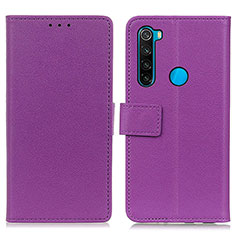 Coque Portefeuille Livre Cuir Etui Clapet M08L pour Xiaomi Redmi Note 8 (2021) Violet