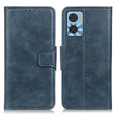Coque Portefeuille Livre Cuir Etui Clapet M09L pour Motorola Moto E22 Bleu