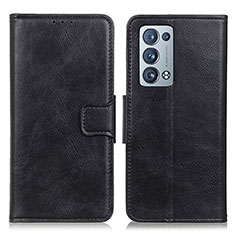 Coque Portefeuille Livre Cuir Etui Clapet M09L pour Oppo Reno6 Pro+ Plus 5G Noir