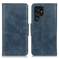Coque Portefeuille Livre Cuir Etui Clapet M09L pour Samsung Galaxy S21 Ultra 5G Bleu