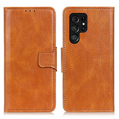Coque Portefeuille Livre Cuir Etui Clapet M09L pour Samsung Galaxy S21 Ultra 5G Marron