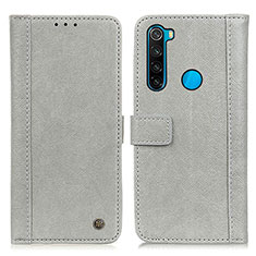 Coque Portefeuille Livre Cuir Etui Clapet M10L pour Xiaomi Redmi Note 8 (2021) Gris