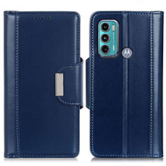 Coque Portefeuille Livre Cuir Etui Clapet M13L pour Motorola Moto G60 Bleu