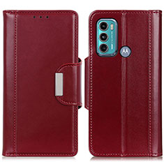 Coque Portefeuille Livre Cuir Etui Clapet M13L pour Motorola Moto G60 Rouge