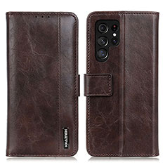 Coque Portefeuille Livre Cuir Etui Clapet M13L pour Samsung Galaxy S21 Ultra 5G Marron