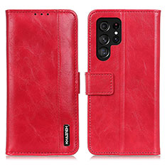 Coque Portefeuille Livre Cuir Etui Clapet M13L pour Samsung Galaxy S21 Ultra 5G Rouge