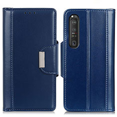 Coque Portefeuille Livre Cuir Etui Clapet M13L pour Sony Xperia 1 III Bleu