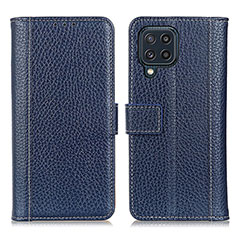 Coque Portefeuille Livre Cuir Etui Clapet M14L pour Samsung Galaxy M32 4G Bleu