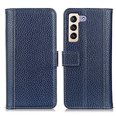 Coque Portefeuille Livre Cuir Etui Clapet M14L pour Samsung Galaxy S21 FE 5G Bleu
