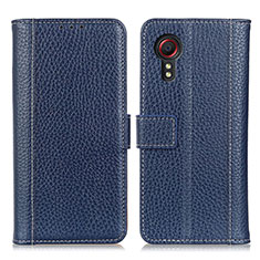 Coque Portefeuille Livre Cuir Etui Clapet M14L pour Samsung Galaxy XCover 5 SM-G525F Bleu