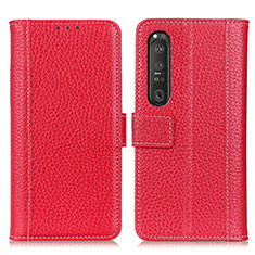 Coque Portefeuille Livre Cuir Etui Clapet M14L pour Sony Xperia 1 III Rouge