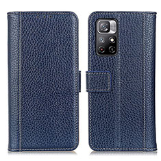 Coque Portefeuille Livre Cuir Etui Clapet M14L pour Xiaomi Poco M4 Pro 5G Bleu