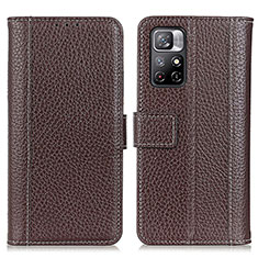 Coque Portefeuille Livre Cuir Etui Clapet M14L pour Xiaomi Poco M4 Pro 5G Marron