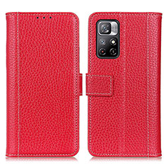 Coque Portefeuille Livre Cuir Etui Clapet M14L pour Xiaomi Poco M4 Pro 5G Rouge