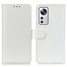 Coque Portefeuille Livre Cuir Etui Clapet M15L pour Xiaomi Mi 12 5G Blanc
