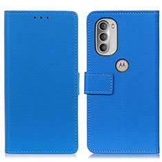 Coque Portefeuille Livre Cuir Etui Clapet M18L pour Motorola Moto G51 5G Bleu