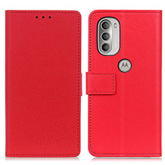 Coque Portefeuille Livre Cuir Etui Clapet M18L pour Motorola Moto G51 5G Rouge