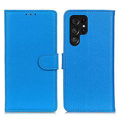 Coque Portefeuille Livre Cuir Etui Clapet M18L pour Samsung Galaxy S21 Ultra 5G Bleu