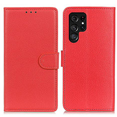 Coque Portefeuille Livre Cuir Etui Clapet M18L pour Samsung Galaxy S21 Ultra 5G Rouge