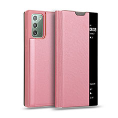 Coque Portefeuille Livre Cuir Etui Clapet N01 pour Samsung Galaxy Note 20 5G Or Rose