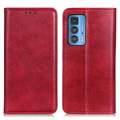 Coque Portefeuille Livre Cuir Etui Clapet N01P pour Motorola Moto Edge 20 Pro 5G Rouge
