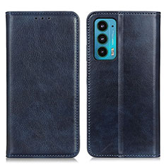 Coque Portefeuille Livre Cuir Etui Clapet N01P pour Motorola Moto Edge Lite 5G Bleu