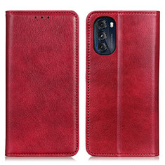 Coque Portefeuille Livre Cuir Etui Clapet N01P pour Motorola Moto G 5G (2022) Rouge