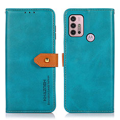 Coque Portefeuille Livre Cuir Etui Clapet N01P pour Motorola Moto G10 Cyan