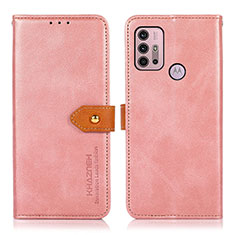 Coque Portefeuille Livre Cuir Etui Clapet N01P pour Motorola Moto G10 Power Rose