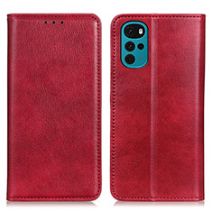 Coque Portefeuille Livre Cuir Etui Clapet N01P pour Motorola Moto G22 Rouge