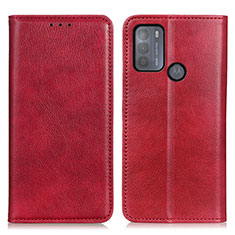 Coque Portefeuille Livre Cuir Etui Clapet N01P pour Motorola Moto G50 Rouge