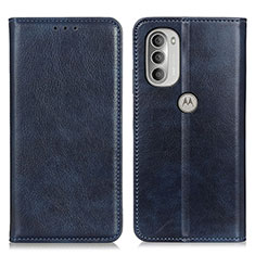 Coque Portefeuille Livre Cuir Etui Clapet N01P pour Motorola Moto G51 5G Bleu