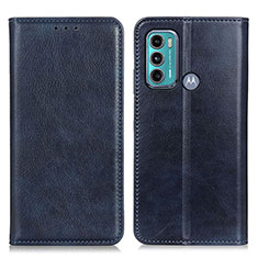 Coque Portefeuille Livre Cuir Etui Clapet N01P pour Motorola Moto G60 Bleu