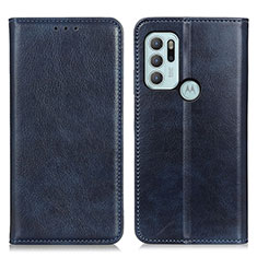 Coque Portefeuille Livre Cuir Etui Clapet N01P pour Motorola Moto G60s Bleu