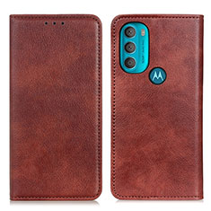 Coque Portefeuille Livre Cuir Etui Clapet N01P pour Motorola Moto G71 5G Marron