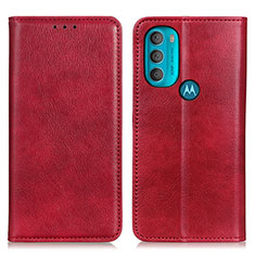 Coque Portefeuille Livre Cuir Etui Clapet N01P pour Motorola Moto G71 5G Rouge