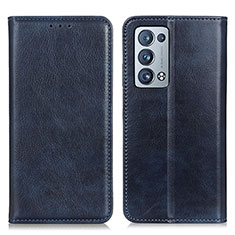 Coque Portefeuille Livre Cuir Etui Clapet N01P pour Oppo Reno6 Pro 5G Bleu
