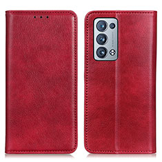 Coque Portefeuille Livre Cuir Etui Clapet N01P pour Oppo Reno6 Pro 5G Rouge