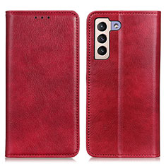 Coque Portefeuille Livre Cuir Etui Clapet N01P pour Samsung Galaxy S21 5G Rouge