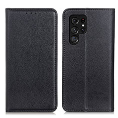 Coque Portefeuille Livre Cuir Etui Clapet N01P pour Samsung Galaxy S21 Ultra 5G Noir