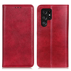 Coque Portefeuille Livre Cuir Etui Clapet N01P pour Samsung Galaxy S21 Ultra 5G Rouge