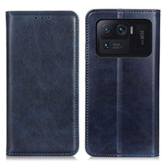 Coque Portefeuille Livre Cuir Etui Clapet N01P pour Xiaomi Mi 11 Ultra 5G Bleu