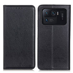 Coque Portefeuille Livre Cuir Etui Clapet N01P pour Xiaomi Mi 11 Ultra 5G Noir